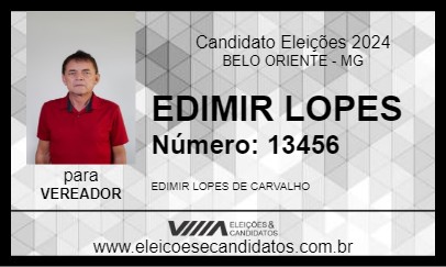 Candidato EDIMIR LOPES 2024 - BELO ORIENTE - Eleições