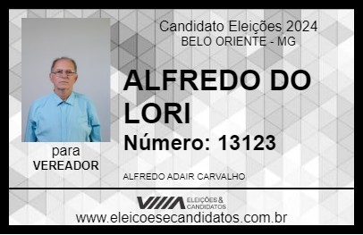 Candidato ALFREDO DO LORI 2024 - BELO ORIENTE - Eleições