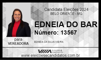 Candidato EDNEIA DO BAR 2024 - BELO ORIENTE - Eleições