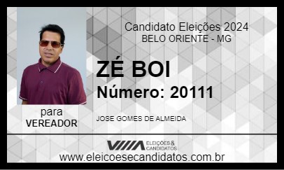 Candidato ZÉ BOI 2024 - BELO ORIENTE - Eleições