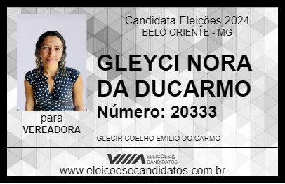 Candidato GLECIR NORA DA DUCARMO 2024 - BELO ORIENTE - Eleições