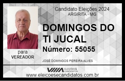 Candidato DOMINGOS DO TI JUCAL 2024 - ARGIRITA - Eleições