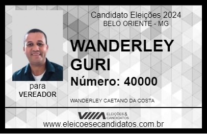 Candidato WANDERLEY GURI 2024 - BELO ORIENTE - Eleições