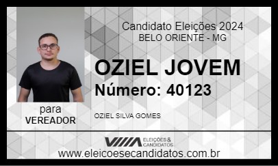 Candidato OZIEL  JOVEM 2024 - BELO ORIENTE - Eleições