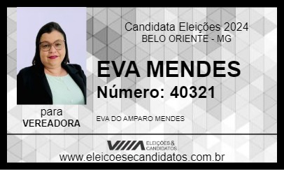 Candidato EVA MENDES 2024 - BELO ORIENTE - Eleições