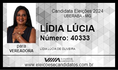 Candidato LÍDIA LÚCIA 2024 - UBERABA - Eleições