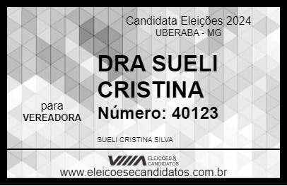 Candidato SUELI CRISTINA 2024 - UBERABA - Eleições