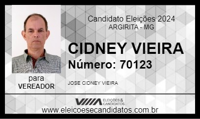 Candidato CIDNEY VIEIRA 2024 - ARGIRITA - Eleições