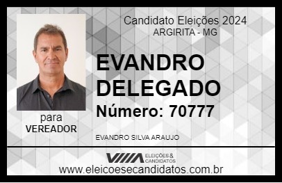 Candidato EVANDRO DELEGADO 2024 - ARGIRITA - Eleições