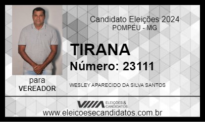 Candidato TIRANA 2024 - POMPÉU - Eleições