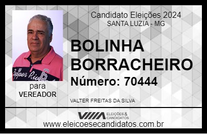 Candidato BOLINHA BORRACHEIRO 2024 - SANTA LUZIA - Eleições