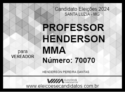 Candidato PROFESSOR HENDERSON MMA 2024 - SANTA LUZIA - Eleições