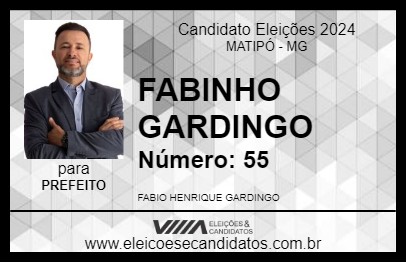 Candidato FABINHO GARDINGO 2024 - MATIPÓ - Eleições