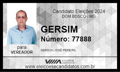 Candidato GERSIM 2024 - DOM BOSCO - Eleições