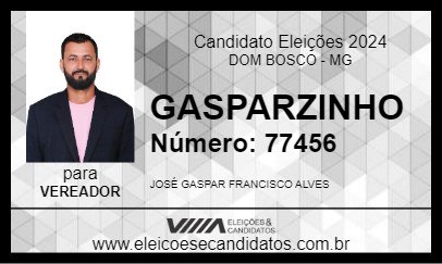 Candidato GASPARZINHO 2024 - DOM BOSCO - Eleições