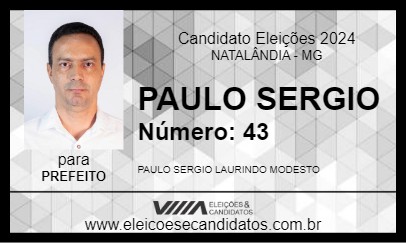 Candidato PAULO SERGIO 2024 - NATALÂNDIA - Eleições