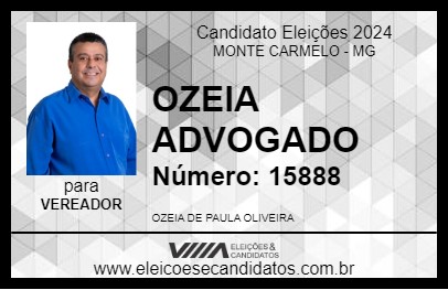 Candidato OZEIA ADVOGADO 2024 - MONTE CARMELO - Eleições