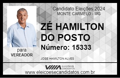 Candidato ZÉ HAMILTON DO POSTO 2024 - MONTE CARMELO - Eleições