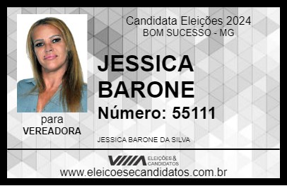 Candidato JESSICA BARONE 2024 - BOM SUCESSO - Eleições