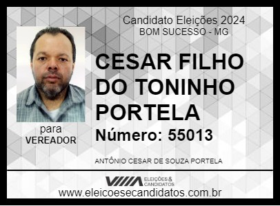 Candidato CESAR FILHO DO TONINHO PORTELA 2024 - BOM SUCESSO - Eleições