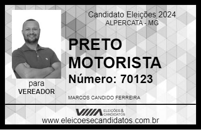 Candidato PRETO MOTORISTA 2024 - ALPERCATA - Eleições