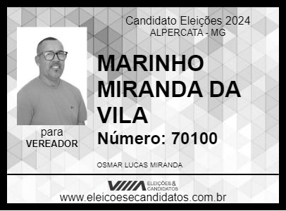 Candidato MARINHO MIRANDA DA VILA 2024 - ALPERCATA - Eleições