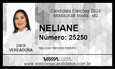 Candidato NELIANE 2024 - BRASÍLIA DE MINAS - Eleições