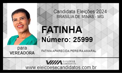 Candidato FATINHA 2024 - BRASÍLIA DE MINAS - Eleições