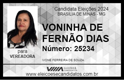 Candidato VONINHA DE FERNÃO DIAS 2024 - BRASÍLIA DE MINAS - Eleições