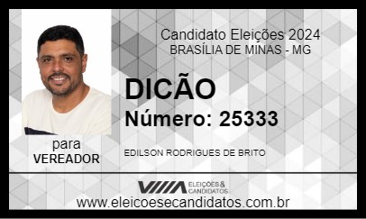 Candidato DICÃO 2024 - BRASÍLIA DE MINAS - Eleições