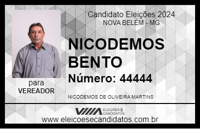 Candidato NICODEMOS BENTO 2024 - NOVA BELÉM - Eleições