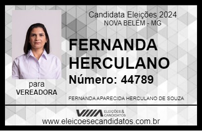 Candidato FERNANDA HERCULANO 2024 - NOVA BELÉM - Eleições