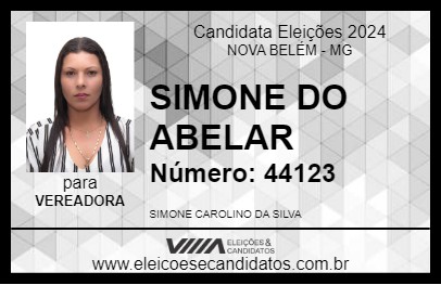 Candidato SIMONE DO ABELAR 2024 - NOVA BELÉM - Eleições