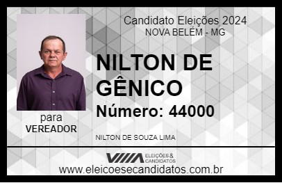 Candidato NILTON DE GÊNICO 2024 - NOVA BELÉM - Eleições