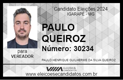 Candidato PAULO QUEIROZ 2024 - IGARAPÉ - Eleições