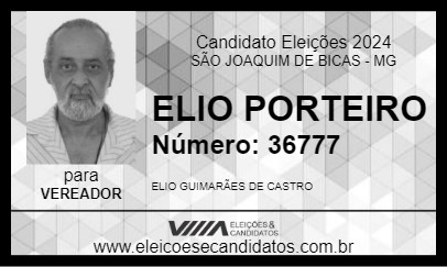 Candidato ELIO PORTEIRO 2024 - SÃO JOAQUIM DE BICAS - Eleições