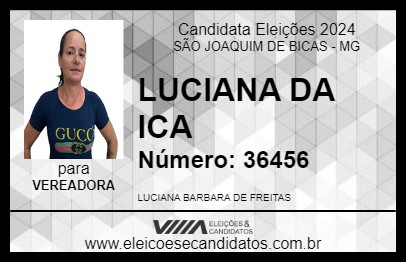 Candidato LUCIANA DA ICA  2024 - SÃO JOAQUIM DE BICAS - Eleições