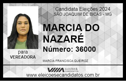 Candidato MARCIA DO NAZARÉ  2024 - SÃO JOAQUIM DE BICAS - Eleições