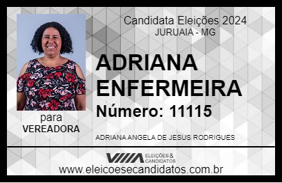 Candidato ADRIANA ENFERMEIRA 2024 - JURUAIA - Eleições