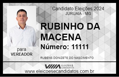 Candidato RUBINHO DA MACENA 2024 - JURUAIA - Eleições