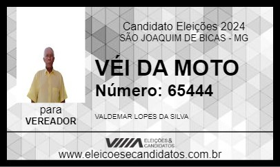 Candidato VÉI DA MOTO 2024 - SÃO JOAQUIM DE BICAS - Eleições