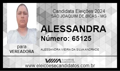 Candidato ALESSANDRA 2024 - SÃO JOAQUIM DE BICAS - Eleições