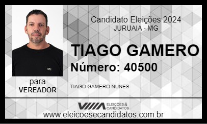 Candidato TIAGO GAMERO 2024 - JURUAIA - Eleições