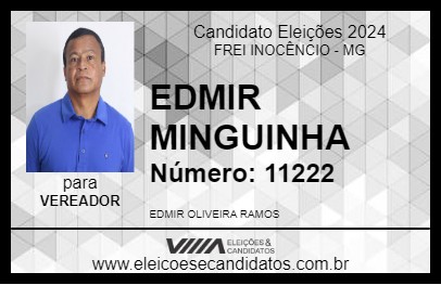 Candidato EDMIR MINGUINHA 2024 - FREI INOCÊNCIO - Eleições