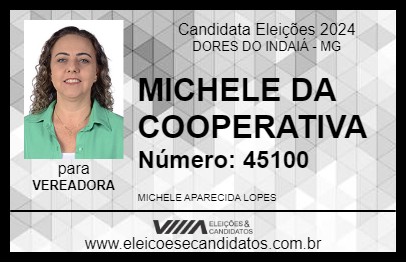 Candidato MICHELE DA COOPERATIVA 2024 - DORES DO INDAIÁ - Eleições