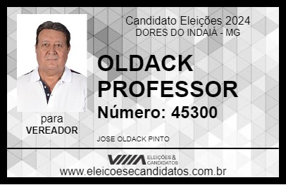 Candidato OLDACK PROFESSOR 2024 - DORES DO INDAIÁ - Eleições