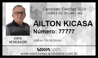 Candidato AILTON KICASA 2024 - DORES DO INDAIÁ - Eleições