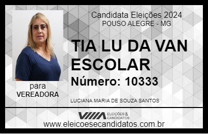 Candidato TIA LU DA VAN ESCOLAR 2024 - POUSO ALEGRE - Eleições