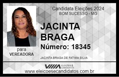 Candidato JACINTA BRAGA 2024 - BOM SUCESSO - Eleições