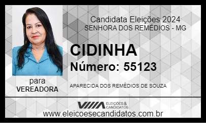 Candidato CIDINHA  2024 - SENHORA DOS REMÉDIOS - Eleições